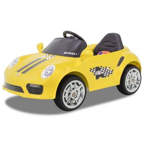 Kijana coche eléctrico para niños Speedy estilo porsche amarillo
