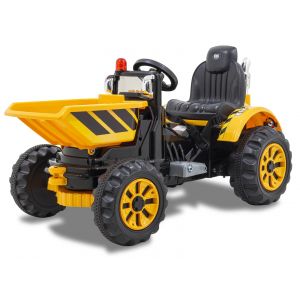 kijana coche eléctrico para niños estilo tractor amarillo