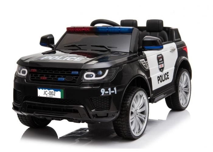 Kijana politie elektrische kinderauto Land Rover zwart
