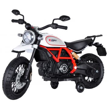 Ducati scrambler moto eléctrica infantil blanca